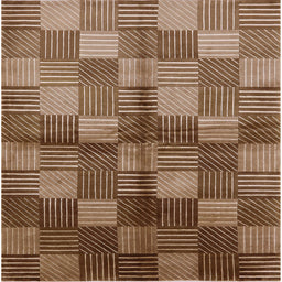 Square Mid-Century Modern Light Copper Gold Oriental Rug, urb719