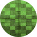 Round Oriental Green Industrial Rug, urb719grn