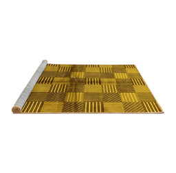 Sideview of Machine Washable Oriental Yellow Industrial Rug, wshurb719yw