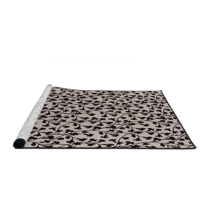 Sideview of Machine Washable Industrial Modern Burgundy Brown Rug, wshurb720