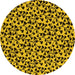 Round Oriental Yellow Industrial Rug, urb720yw