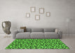 Machine Washable Oriental Green Industrial Area Rugs in a Living Room,, wshurb720grn