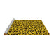 Sideview of Machine Washable Oriental Yellow Industrial Rug, wshurb720yw