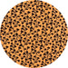 Round Oriental Orange Industrial Rug, urb720org