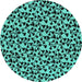 Round Oriental Turquoise Industrial Rug, urb720turq