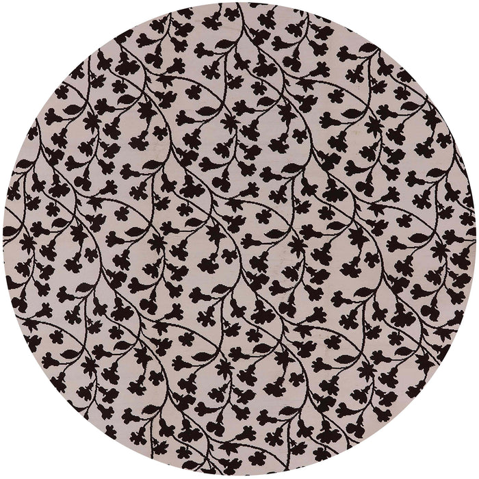 Round Machine Washable Industrial Modern Burgundy Brown Rug, wshurb720