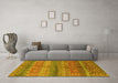 Machine Washable Oriental Yellow Industrial Rug in a Living Room, wshurb721yw