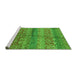 Sideview of Machine Washable Oriental Green Industrial Area Rugs, wshurb721grn