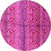 Round Oriental Pink Industrial Rug, urb721pnk