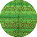 Round Oriental Green Industrial Rug, urb721grn