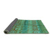 Sideview of Oriental Turquoise Industrial Rug, urb721turq