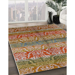 Machine Washable Industrial Modern Mahogany Brown Rug in a Family Room, wshurb721