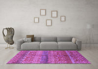 Machine Washable Oriental Purple Industrial Rug, wshurb721pur