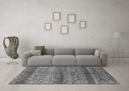 Machine Washable Oriental Gray Industrial Rug in a Living Room,, wshurb721gry
