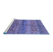 Sideview of Machine Washable Oriental Blue Industrial Rug, wshurb721blu