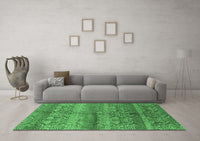 Machine Washable Oriental Emerald Green Industrial Rug, wshurb721emgrn