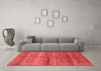 Machine Washable Oriental Red Industrial Rug, wshurb721red