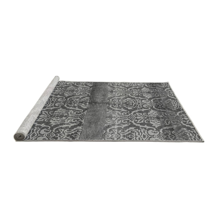 Sideview of Machine Washable Oriental Gray Industrial Rug, wshurb721gry