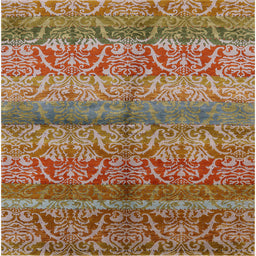 Square Mid-Century Modern Mahogany Brown Oriental Rug, urb721