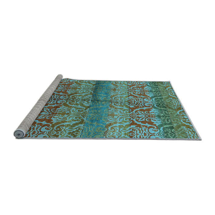 Sideview of Machine Washable Oriental Light Blue Industrial Rug, wshurb721lblu