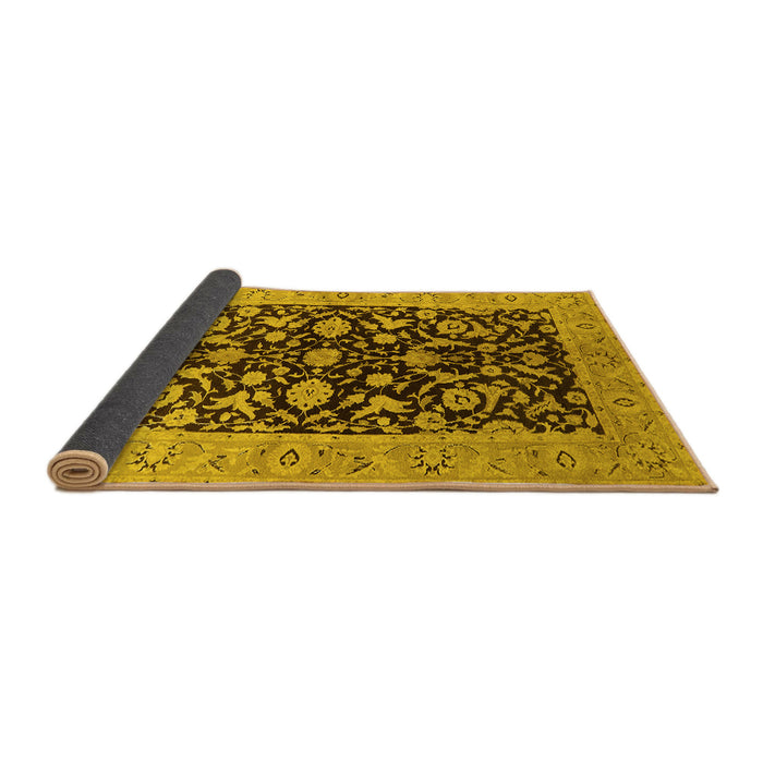 Sideview of Oriental Yellow Industrial Rug, urb722yw