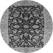 Round Oriental Gray Industrial Rug, urb722gry