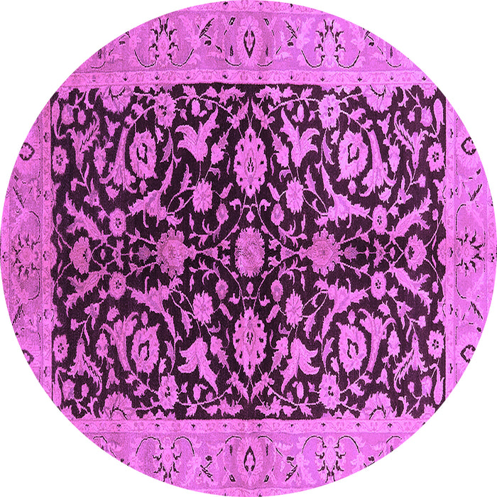 Round Machine Washable Oriental Purple Industrial Area Rugs, wshurb722pur