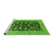 Sideview of Machine Washable Oriental Green Industrial Area Rugs, wshurb722grn