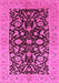 Machine Washable Oriental Pink Industrial Rug, wshurb722pnk