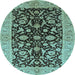 Round Oriental Light Blue Industrial Rug, urb722lblu