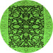 Round Oriental Green Industrial Rug, urb722grn