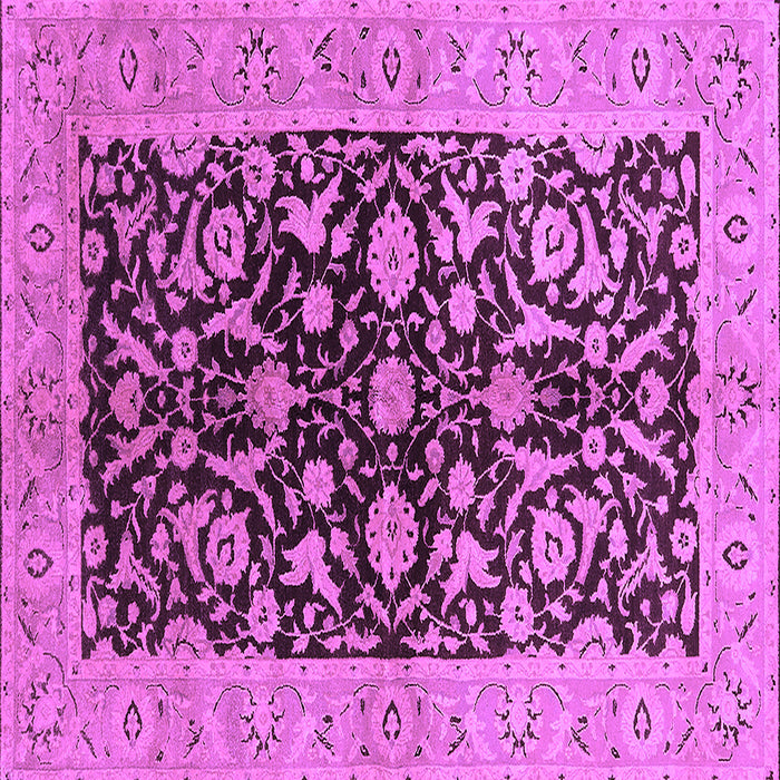 Square Machine Washable Oriental Purple Industrial Area Rugs, wshurb722pur