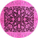 Round Oriental Pink Industrial Rug, urb722pnk