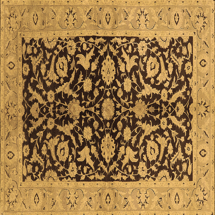 Square Machine Washable Oriental Brown Industrial Rug, wshurb722brn