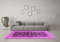 Machine Washable Oriental Purple Industrial Rug, wshurb722pur