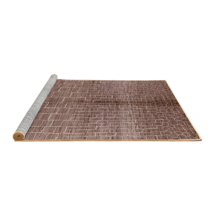 Sideview of Machine Washable Industrial Modern Chestnut Brown Rug, wshurb723