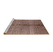 Sideview of Machine Washable Industrial Modern Chestnut Brown Rug, wshurb723