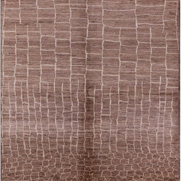 Square Machine Washable Industrial Modern Chestnut Brown Rug, wshurb723