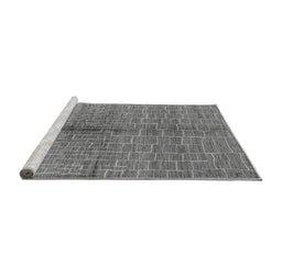 Sideview of Machine Washable Oriental Gray Industrial Rug, wshurb723gry