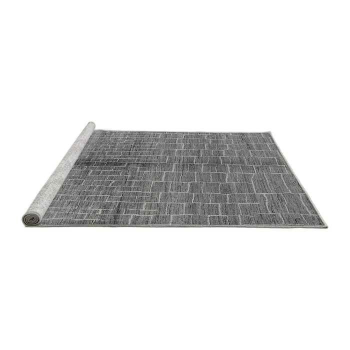Sideview of Machine Washable Oriental Gray Industrial Rug, wshurb723gry