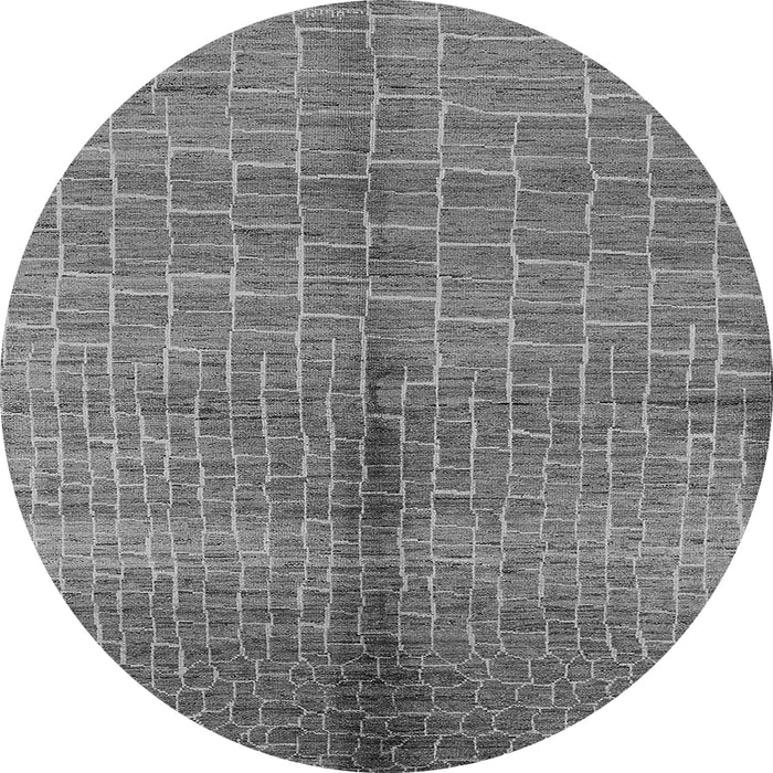Round Machine Washable Oriental Gray Industrial Rug, wshurb723gry