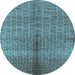 Round Oriental Light Blue Industrial Rug, urb723lblu