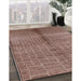 Machine Washable Industrial Modern Chestnut Brown Rug in a Family Room, wshurb723