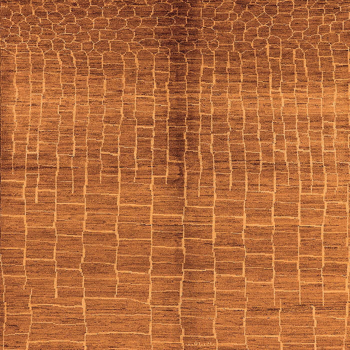 Square Machine Washable Oriental Orange Industrial Area Rugs, wshurb723org