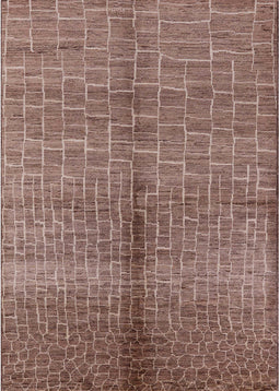 Mid-Century Modern Chestnut Brown Oriental Rug, urb723