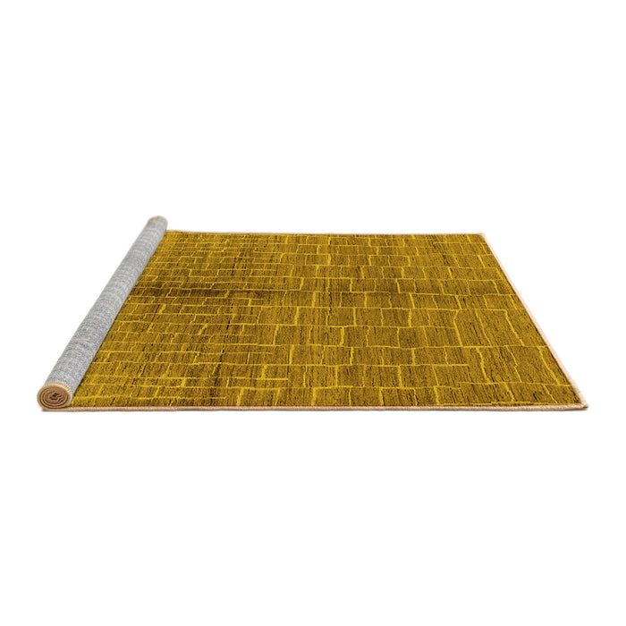Sideview of Machine Washable Oriental Yellow Industrial Rug, wshurb723yw