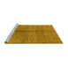 Sideview of Machine Washable Oriental Yellow Industrial Rug, wshurb723yw