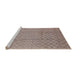 Sideview of Machine Washable Industrial Modern Dark Almond Brown Rug, wshurb724