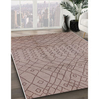 Mid-Century Modern Dark Almond Brown Oriental Rug, urb724