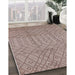 Machine Washable Industrial Modern Dark Almond Brown Rug in a Family Room, wshurb724